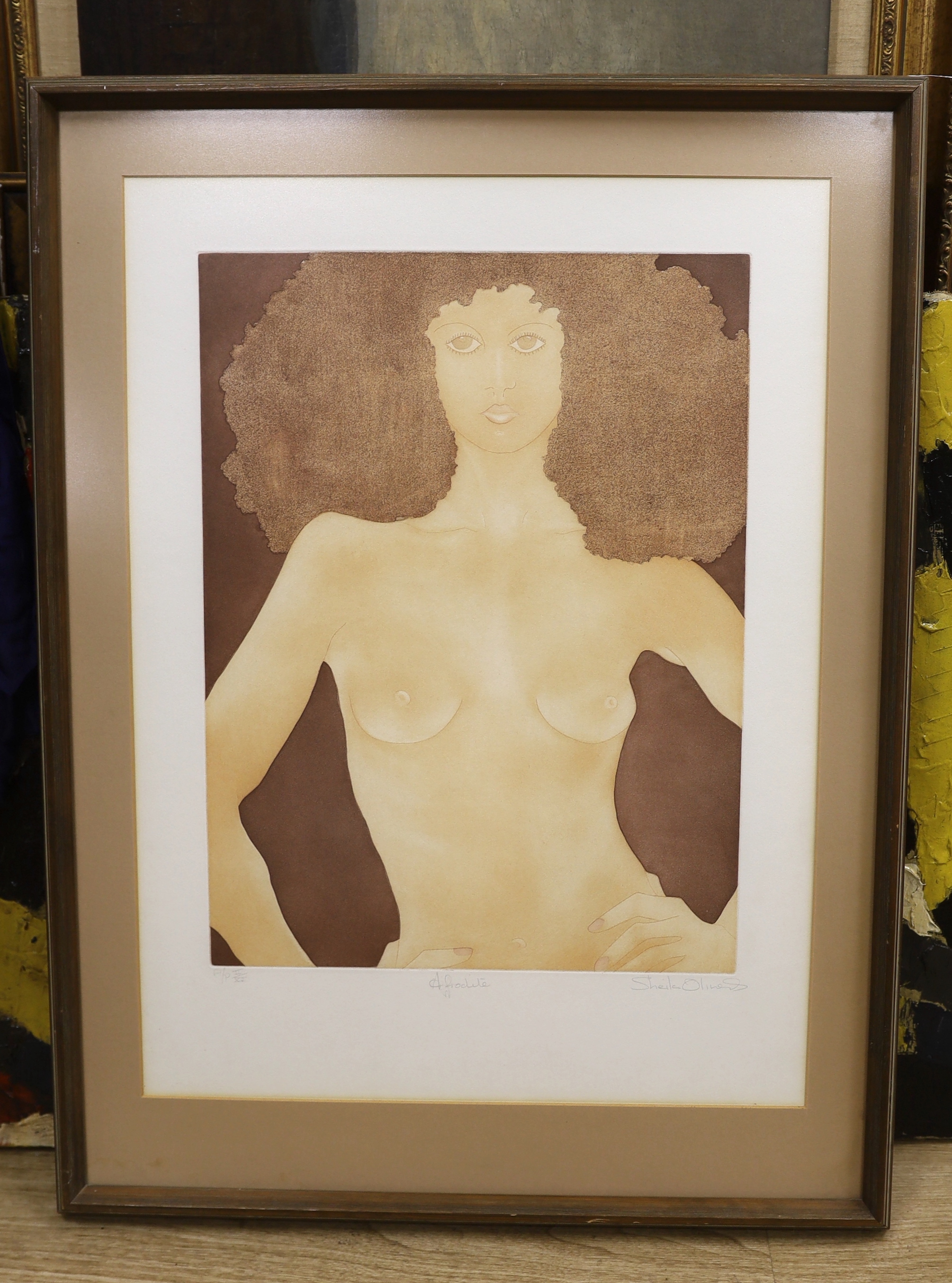 Sheila Oliner (1930-2020), artist's proof colour etching, ‘Aphrodite’, signed in pencil, limited edition II/XV, 65 x 47cm